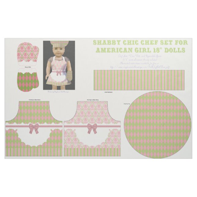 Shabby Chic 18" Puppe schnitt u. näht Stoff (Fat Quarter (45,7 x 55,9 cm))
