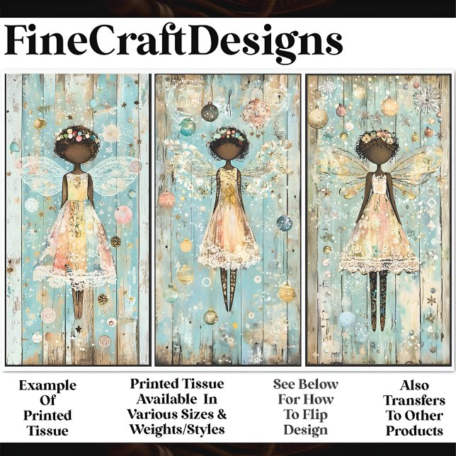 Shabby Chic Afroamerikanischer Engel AM2 Decoupage Seidenpapier (Von Creator hochgeladen)