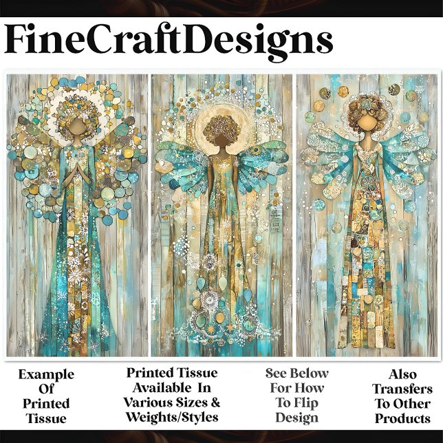 Shabby Chic Afroamerikanischer Engel AM3 Decoupage Seidenpapier (Von Creator hochgeladen)