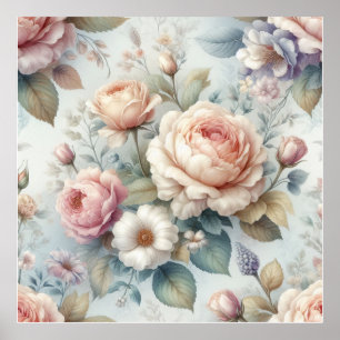 Shabby Chic Antike Rose Poster