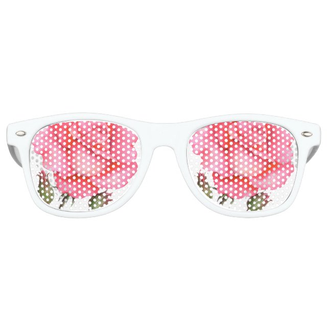 Shabby Chic Aquarell Rosa Rosa Blumendesign Partybrille (Vorderseite)