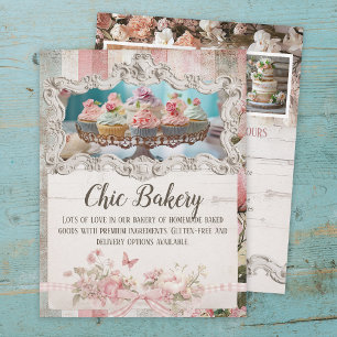 Shabby Chic Bäckerei Hütte Vintag Flyer Vorlage