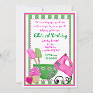 Shabby Chic Baking Birthday Einladungen