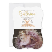 Shabby Chic Ballerina Geburtstagsparty Einladung