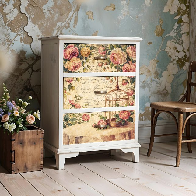 Shabby Chic Birdcage-Plakat oder Dekopapier Poster (This is a mockup, your design may appear larger/smaller depending on size purchased.)