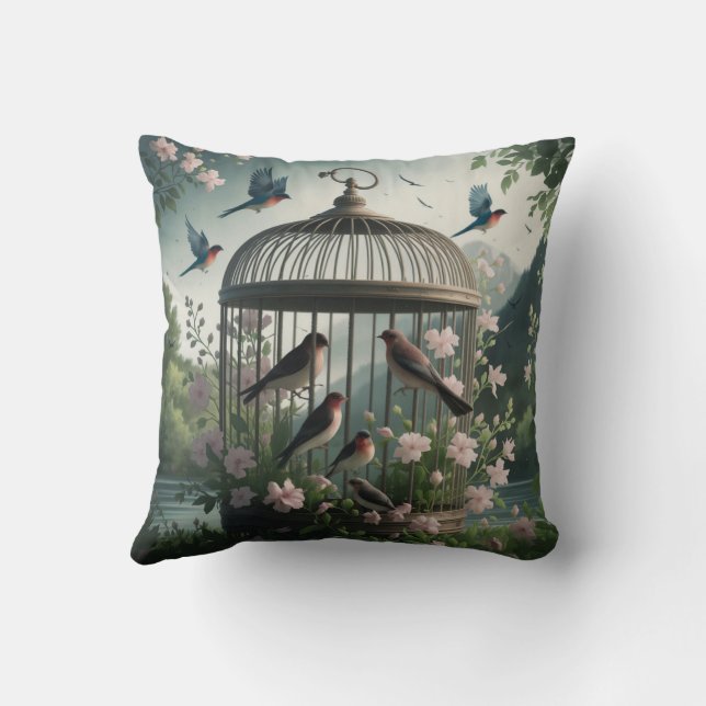 Shabby Chic Birdcage Throw Kissen (Rückseite)