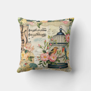 Shabby Chic Birdcage Throw Kissen