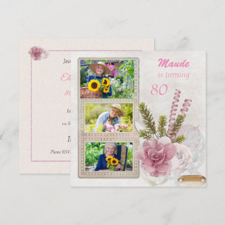 Shabby Chic Birthday Party Einladung