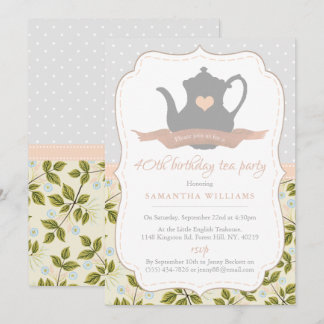 Shabby Chic Birthday Tea Party Einladung
