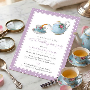 Shabby Chic Birthday Tea Party Einladung