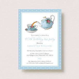 Shabby Chic Birthday Tea Party Einladung