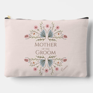 Shabby Chic Blau Rosa Blumen Mutter des Bräutigams Zubehörtasche