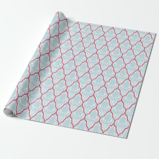 Shabby Chic Blau & Rose Damast Geschenkpapier