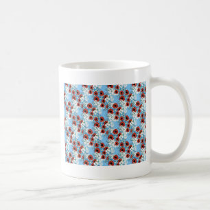 Shabby Chic blauer Blumendruck Blume von Leah G Tasse