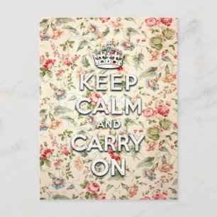 Shabby Chic - Bleib ruhig und mach weiter Postkarte