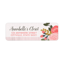 Shabby Chic Bloral Rose Rosa Rücksendeadresse