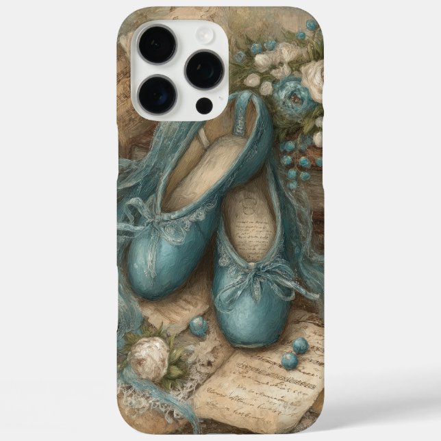 Shabby Chic Blue Ballet Slippers and Roses Case-Mate iPhone Hülle (Rückseite)