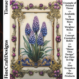 Shabby Chic Blue Lila Hyacinth DA3 Decoupage Seidenpapier