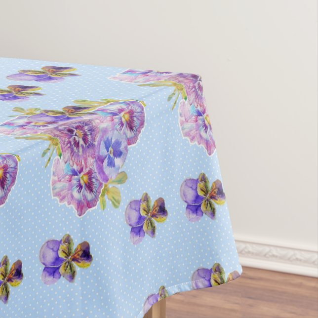 Shabby Chic Blue Pansy Floral Ditsy Tableclout Tischdecke (Beispiel)