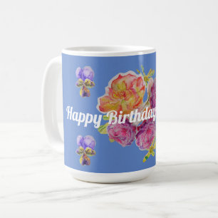 Shabby Chic Blue Rose Rose und Violetten Blumenstr Kaffeetasse