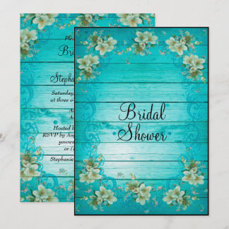 Shabby Chic Blume Brautparty Einladung