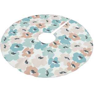 Shabby Chic Blumen Pastell Grün Mix Polyester Weihnachtsbaumdecke