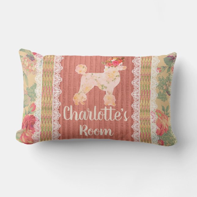 Shabby Chic Blumenkohl mit Rose Lendenkissen (Vorderseite)