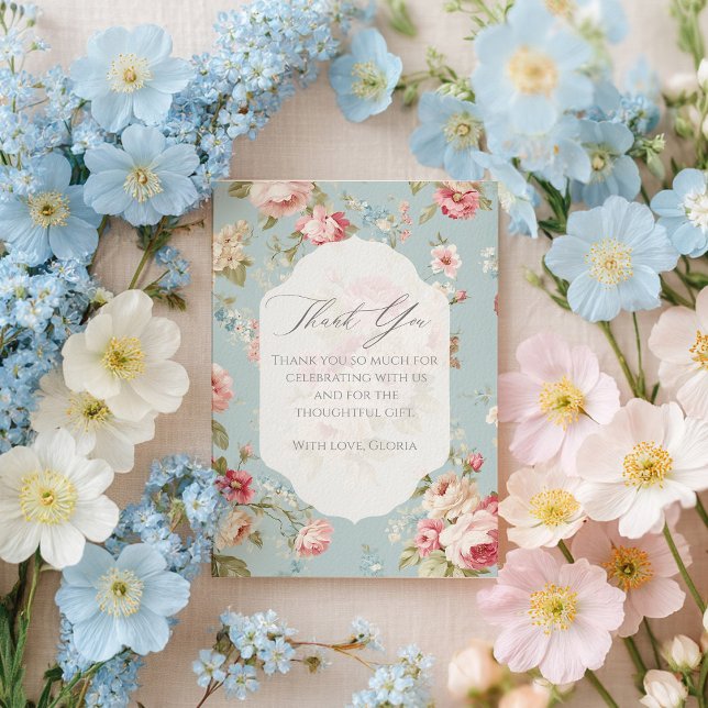 Shabby Chic Blumenmuster Dankeskarte (Von Creator hochgeladen)