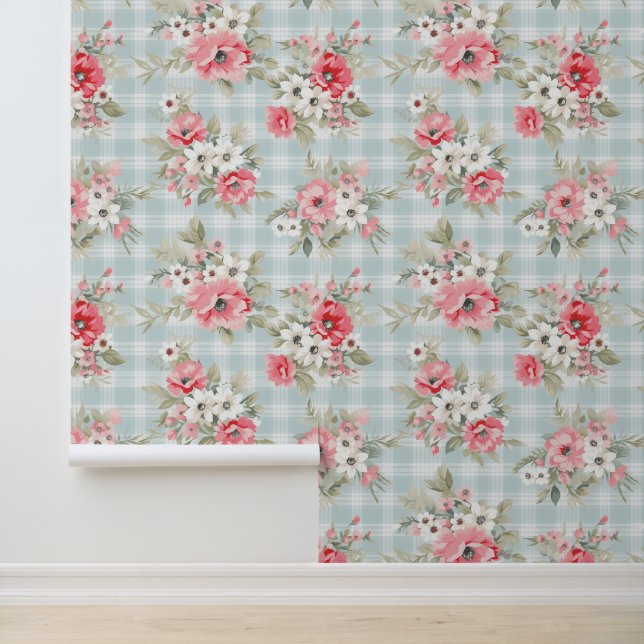Shabby-Chic-Blumenmuster Tapete (Anwendung)