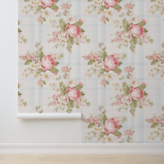 Shabby-Chic-Blumenmuster Tapete