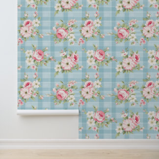 Shabby-Chic-Blumenmuster Tapete