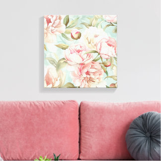 Shabby Chic Blumenrosen Cottage Core Leinwanddruck