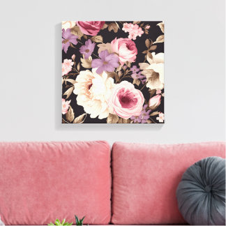 Shabby-Chic-Blumenrosen-Landhausstil Leinwanddruck