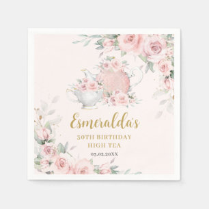 Shabby Chic Blush Blumenstrauß Tee Party Geburtsta Serviette