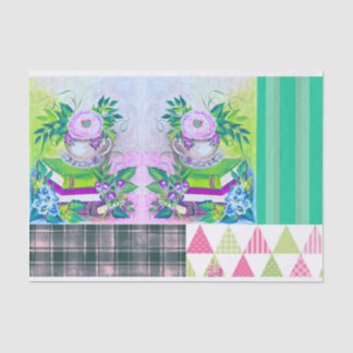 Shabby Chic Book Theme Floral Tissue Paper Seidenpapier