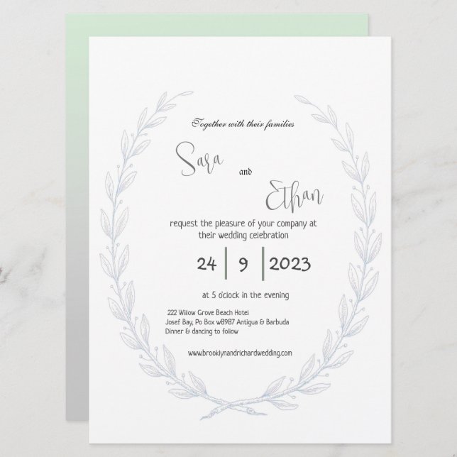 Shabby Chic botanisch, Wildblume, romantisch (Vorne/Hinten)