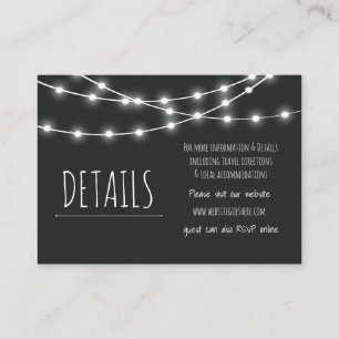 Shabby Chic Chalkboard Wedding Details Card Begleitkarte