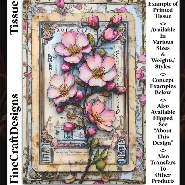 Shabby Chic Cherry Blossom DA2L Decoupage Seidenpapier (Von Creator hochgeladen)