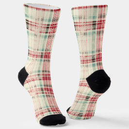 Shabby Chic Christmas Tartan Socken