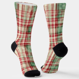 Shabby Chic Christmas Tartan Socken