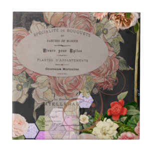 Shabby-Chic-Collage, French Chic, Landhaus-Stil, B Fliese
