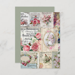 Shabby Chic-Collage, Land viktorianisch, Decopage, Dankeskarte