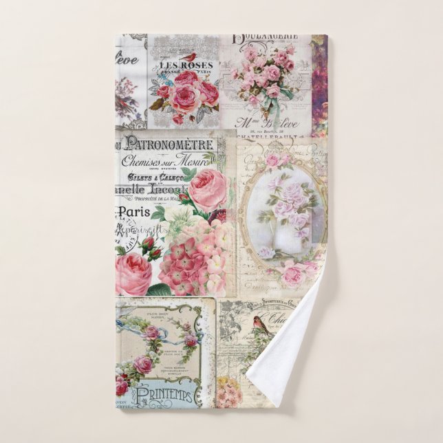 Shabby Chic-Collage, Land viktorianisch, Decopage, Handtuch (Handtuch)