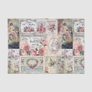 Shabby Chic-Collage, Land viktorianisch, Decopage, Seidenpapier