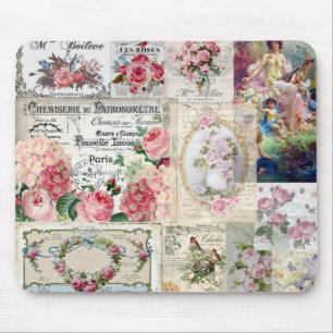 Shabby Chic-Collage, Land viktorianisch, Entkopplu Mousepad