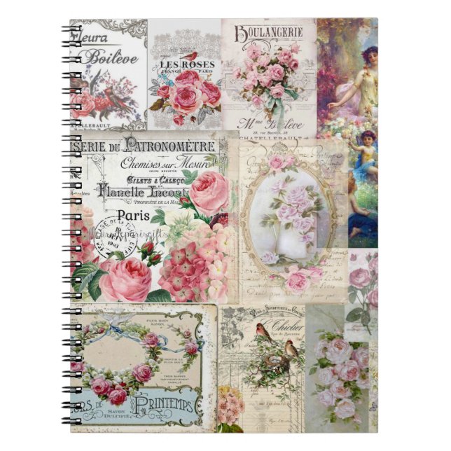 Shabby Chic-Collage, Land viktorianisch, Entkopplu Notizblock (Vorderseite)