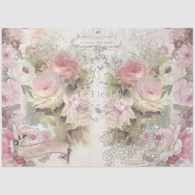 Shabby Chic Collage Series Design 1 Seidenpapier (Vorderseite)