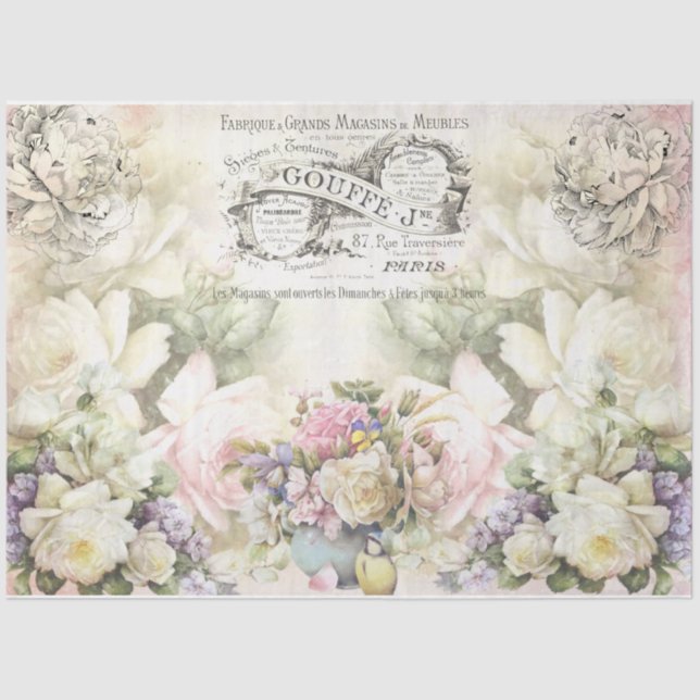 Shabby Chic Collage Series Design 3 Seidenpapier (Vorderseite)