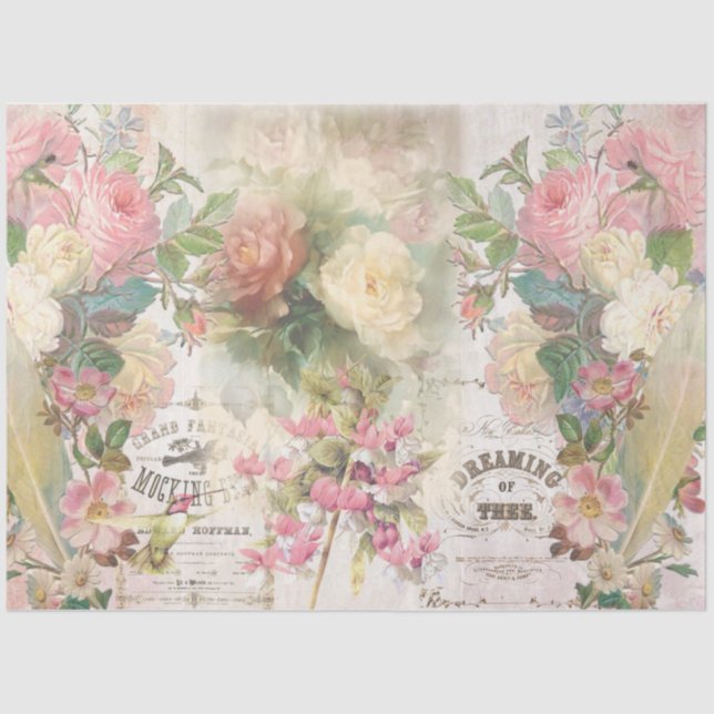 Shabby Chic Collage Series Design 5 Seidenpapier (Vorderseite)