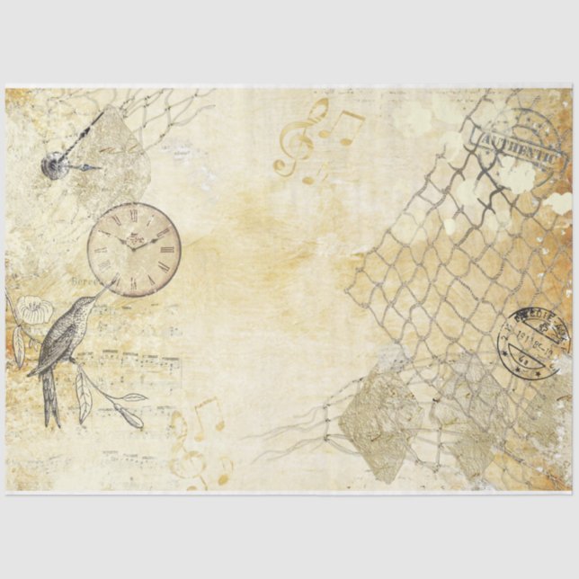 Shabby Chic Creme Series Design 2 Seidenpapier (Vorderseite)